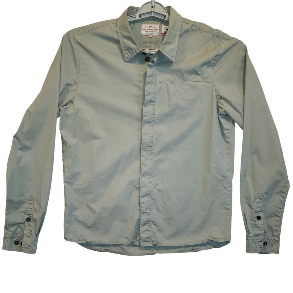 Giro Sport Design Mens Grey‎ Long Sleeve Button Down Cycling Shirt Size M